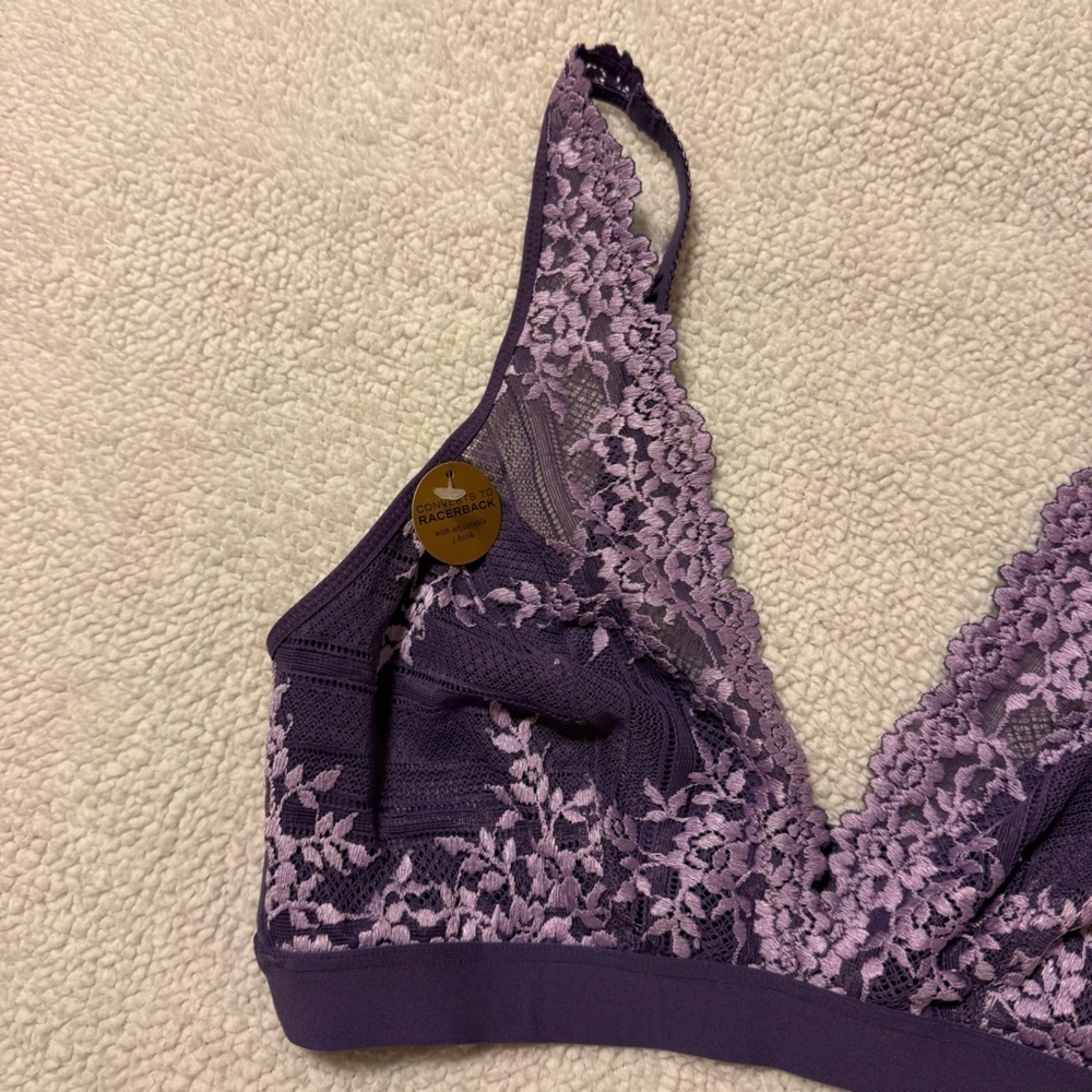 Wacoal Embrace Lace Wire Free Convertible Bra Lavender Purple Bralette - Picture 5 of 11